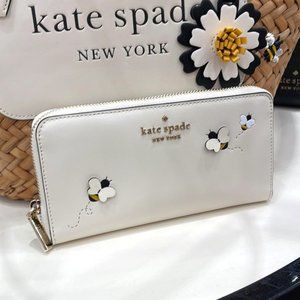 Kate Spade Honey Bee Large Continental Wallet Parchment Multi